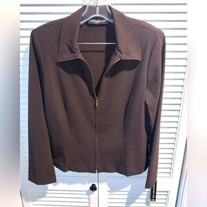 Briggs New York Stretch fitted Jacket Black with zipper Medium Petite